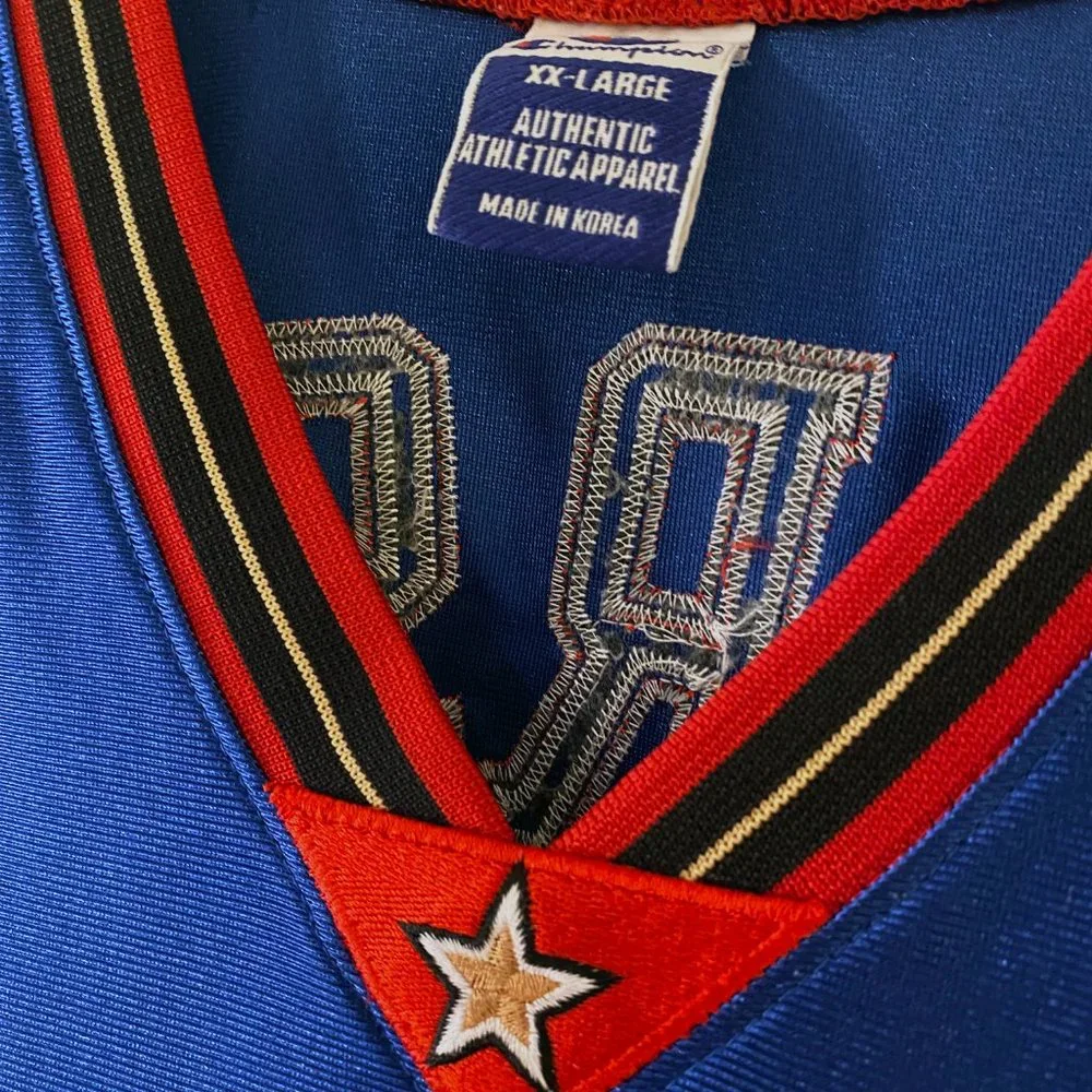 Champion - Allen Iverson Philadelphia 76ers Authentic Jersey (52) BLUE ALTERNATE - Picture 10 of 15